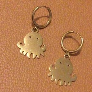 NEW Stainless Octopus Huggie Hoops